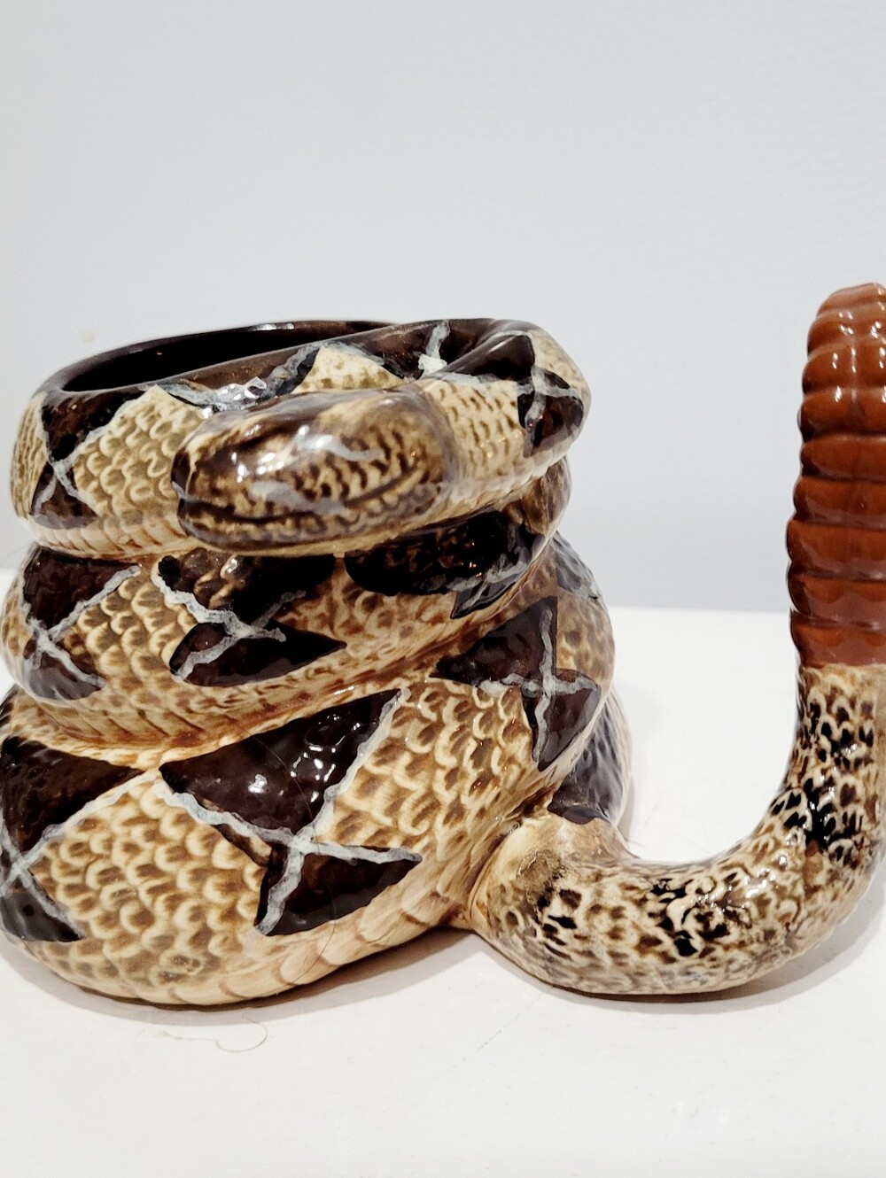 American Legacy Coiled Diamondback Rattlesnake Snake Mug RAHAM 2006 Ceramic